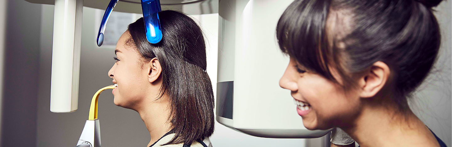 A girl undergoing an xray