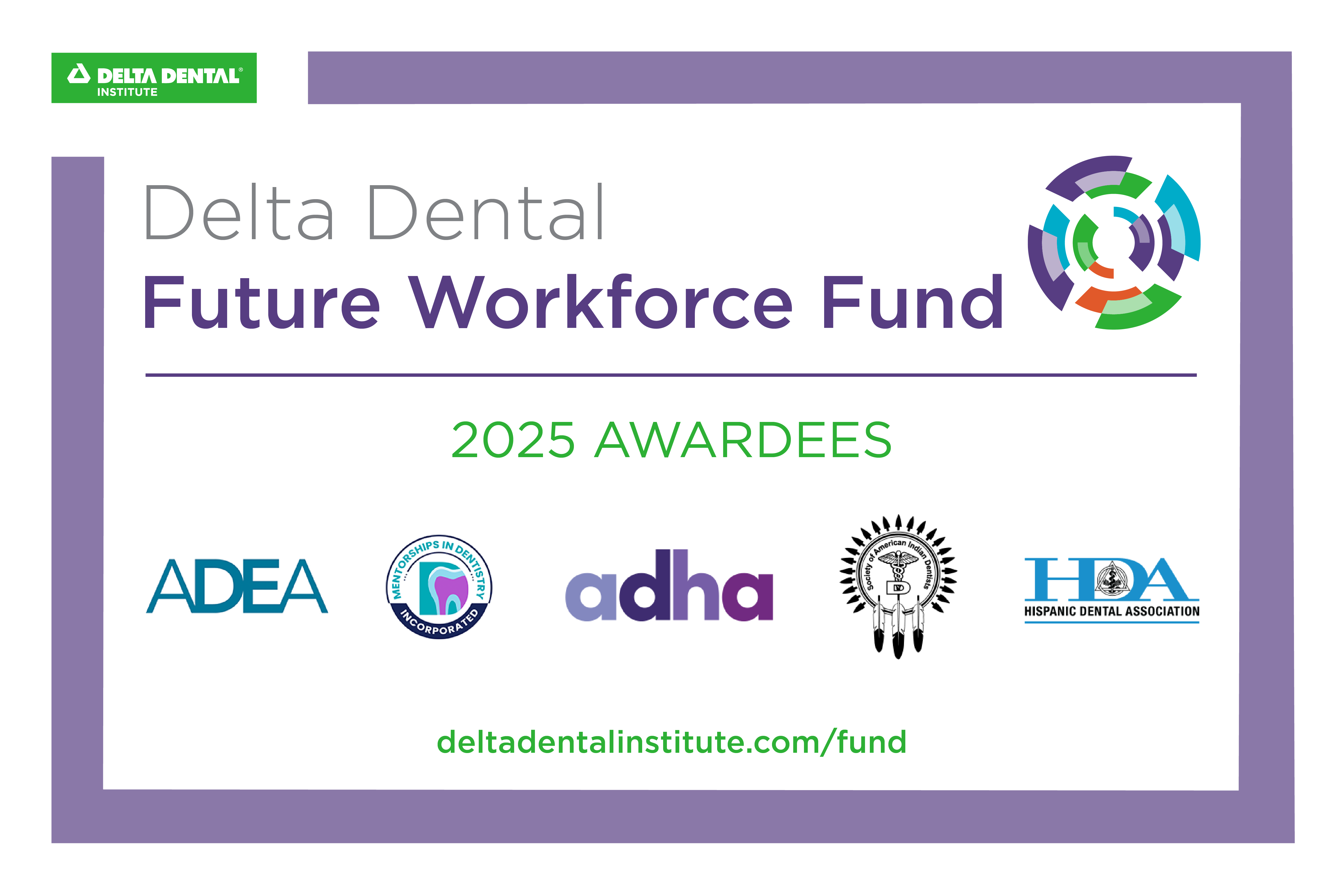 Delta Dental Future Workforce Fund - 2025 Awardees include ADEA, adha, HDA - deltadentalinstitute.com/fund